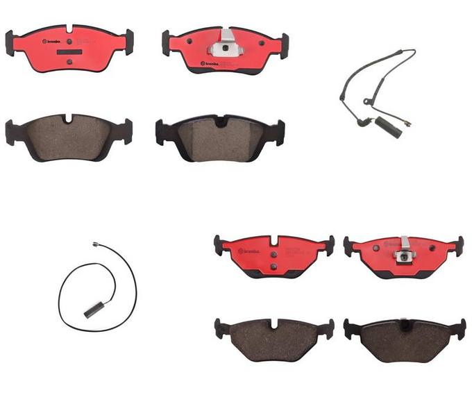 BMW Brake Pad Set Kit Front and Rear Ceramic Brembo BM1625969KIT